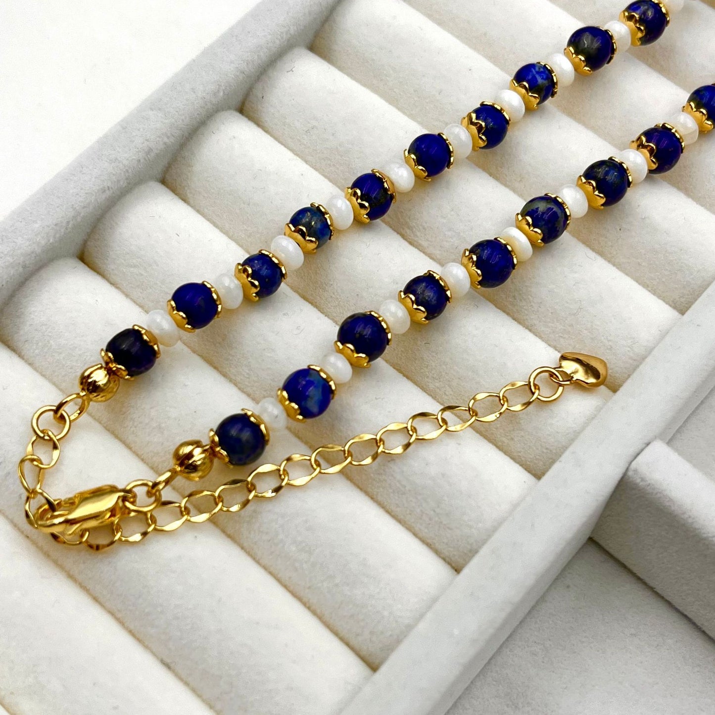 Retro Lapis Stone Pearl Fashion Necklace For Women