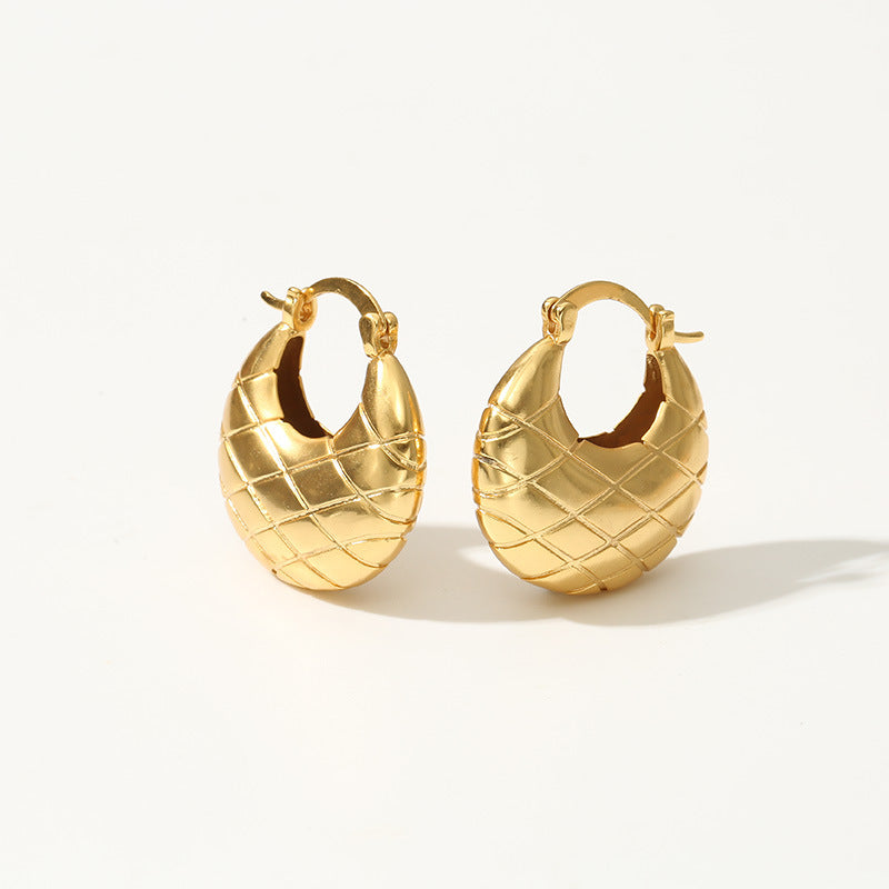 Old Gold Light Luxury Exaggerated Earrings