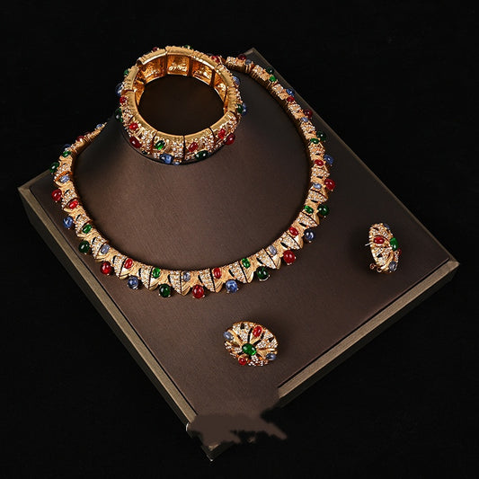 Necklace Earrings Bracelet Fashionable Lightweight Luxury Elegance Set