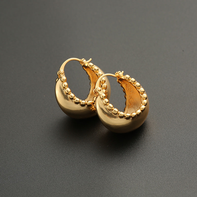 Old Gold Light Luxury Exaggerated Earrings