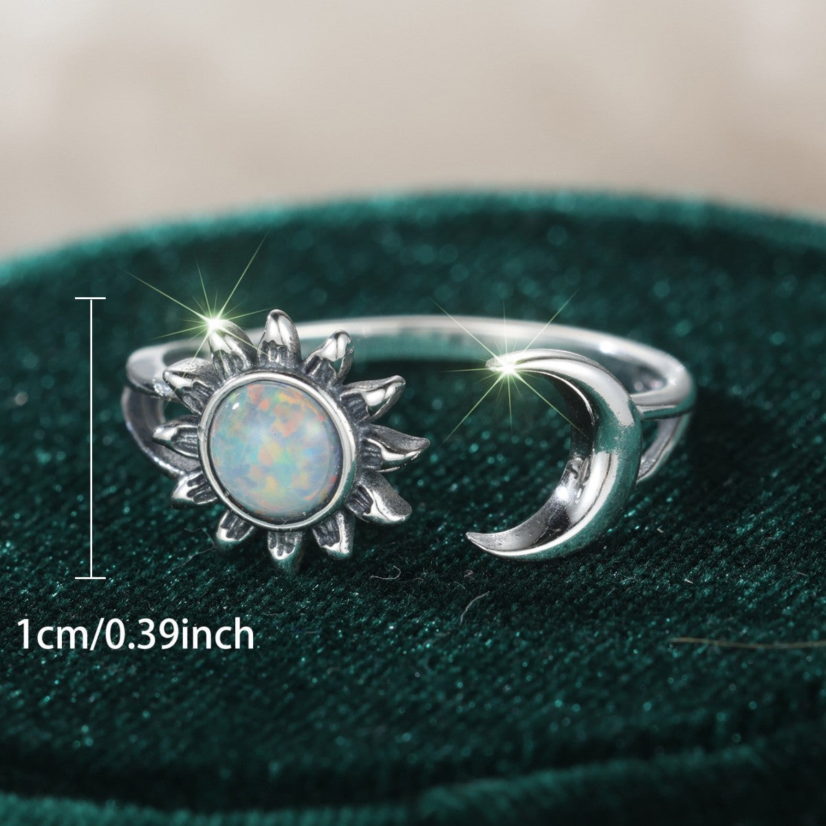 Vintage Sun And Moon Open Ring For Women
